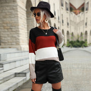 Patchwork Colorblock Loose Pullover