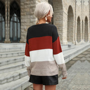 Patchwork Colorblock Loose Pullover