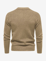 Solid Color Knitting Fitted Pullover Sweater