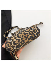 Leopard Chain Zipper Satchels Bags