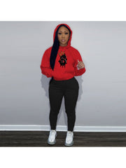 Dollar Printed Pullover Hoodies Trouser Sets