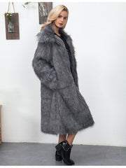 Fluff Fur Baggy Long Sleeve Long Coats