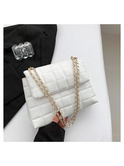 Square PU Chain Zipper Shoulder Bags