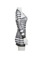 Striped Halter High Rise Mini Dress