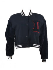 Letter Embroidery Clasp Baseball Jacket