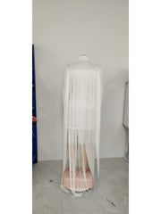 Fringe Mid-rise Low-cut Long Sleeve Dresses