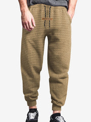 Jacquard Weave Square Drawstring Loose Pants
