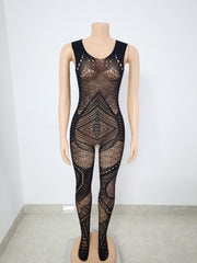 Hollow Out See Through Sleeveless Jumpsuit