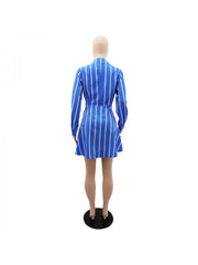 Striped Patchwork Leisure Blouses Dress