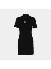 Solid Color Cotton High Rise Short Sleeve Dresses