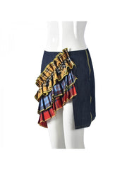 Ruffle Patchwork High Rise Skirts