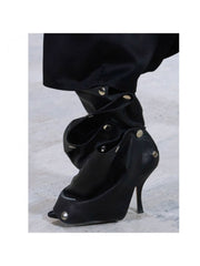 Ruched Clasp Detachable Pointed Boots