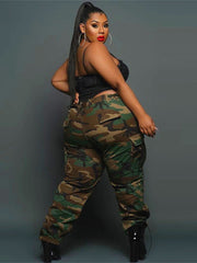 Casual Sport Camouflage Plus Size Pants