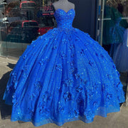Royal Blue Sparkly Tulle Quinceanera Ball Gown
