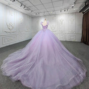 Princess Modest Quinceanera Dress Sleeveless Flower Pearls Organza Ball Gown Vestidos De Fiesta