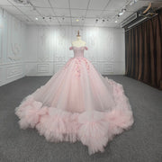 Romantic Quinceanera Dresses Ball Gown Sequined Vestidos De 15 Años 2023 Pink Sweetheart Quince vestido de niña de las flores