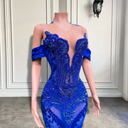 Diamond Royal Blue Long Prom Dress
