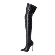 Women Over The Knee Boots Female Zip Sexy Black Long Boots Woman Thin Heel Ladies Pointed Toe Party Boots Women&#39;s Autumn Shoes88
