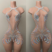 Glamorous Crystal Mini Party Dress