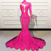 Pink Sequin Mermaid Prom Dress 2024