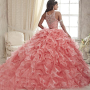 Pink Organza Two-Piece Quinceañera Dress