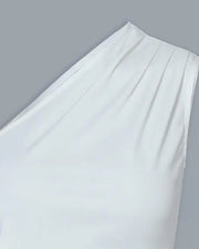 One Shoulder Tied Detail Top & High Waist Pant Sets
