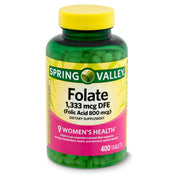 Spring Valley Folate Dietary Supplement;  1; 333 mcg;  400 Count