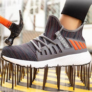 2020 Work Shoes Breathable Lace Up Soft Bottom Male Sneakers Working Steel Toe Anti Smashing Construction Safety Shoes for Mens