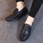 Mens Soft Driving Shoes Genuine Pu Leather Shoes For Men Sneakers Male Adult Handmade Slip On Flat Boat Shoes Man Footwear