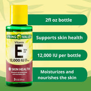 Spring Valley Vitamin E Oil with Keratin for Skin Health;  12000 IU;  2 fl oz