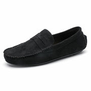 Men Casual Shoes Luxury Brand Mens Suede Loafers Moccasins Breathable Slip on Black Rubber Non-slip Driving Shoes Size 45