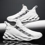 Male Outdoor Running Jogging Sports Shoes Comfortable Stretch Mesh Fabric Trainers Men White Sneakers Casual Breathable Footwear