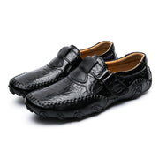 Men Casual Shoes Luxury Brand Summer Genuine Leather Mens Loafers Moccasins Out Breathable Slip on Black Driving Shoes 2022