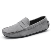 Men Casual Shoes Luxury Brand Mens Suede Loafers Moccasins Breathable Slip on Black Rubber Non-slip Driving Shoes Size 45