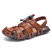 Men Sandals Summer Beach Shoes Fashion Genuine Leather Sandals Casual Men Shoes Outdoor Sandalias Mens Flip Flops Big Size 47