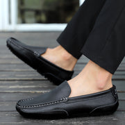 New Leather Men Shoes Luxury Trendy Casual Slip on Formal Loafers Men Moccasins Italian Black Male Driving Shoes Sneakers 2022
