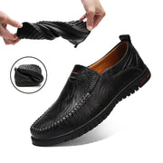 Genuine Leather Men Shoes Luxury Brand 2022 Casual Slip on Formal Loafers Men Moccasins Italian Black Male Driving Shoes JKPUDUN