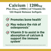 Nature's Bounty Calcium + Vitamin D3 Softgels;  1200 mg;  120 Count