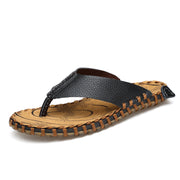 Men Flip Flops Leather Summer Designer Men's Slippers Outdoor Sandals Lightweight Mens Slides Casual Beach Shoes Zapatos Hombre
