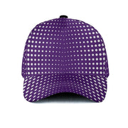 Sports Snapback Hat, Purple and White Polka Dot Graphic Adjustable Hat